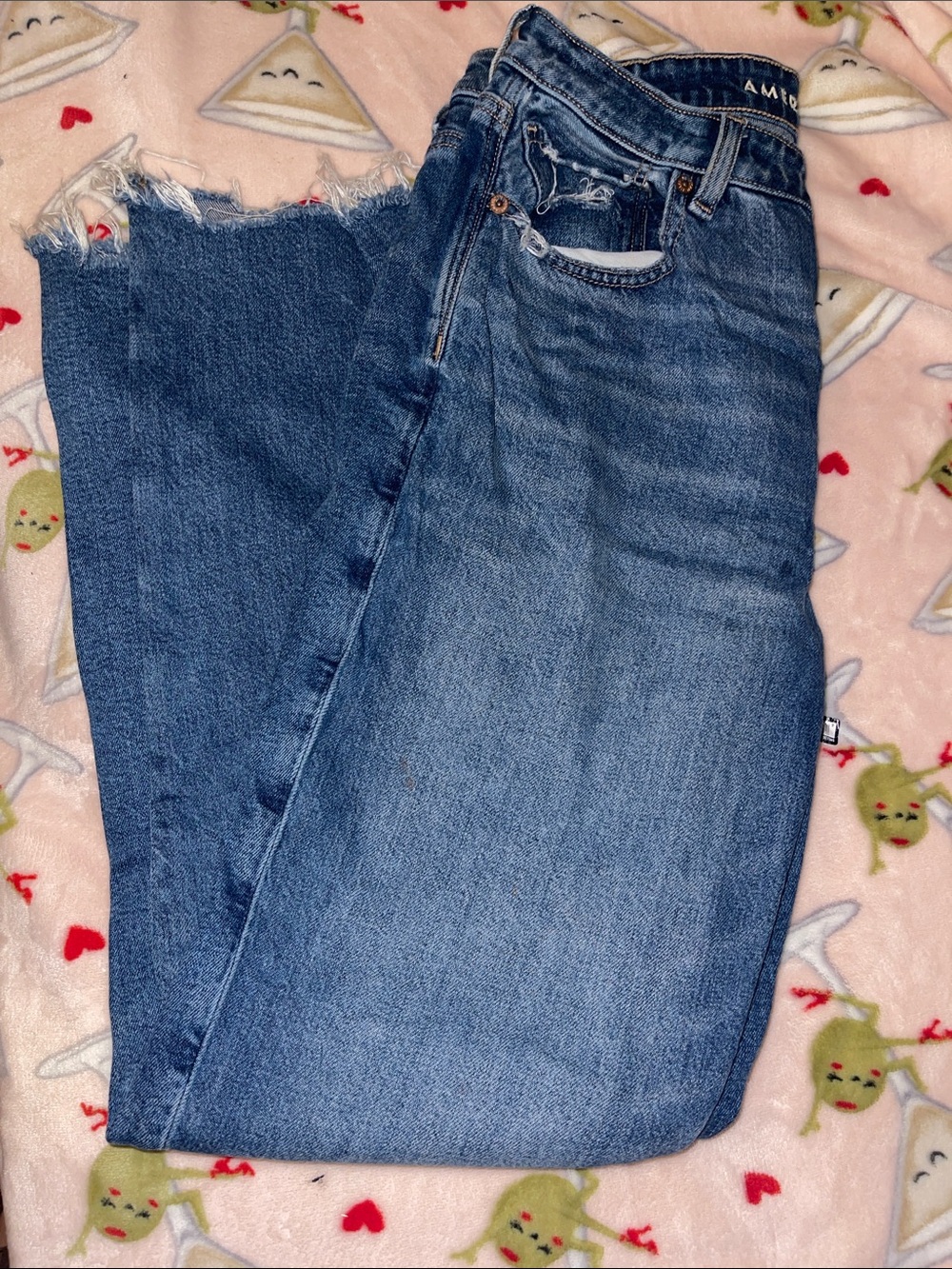 American Eagle Outfitters Medium Blue Straight-Leg Women's Jeans